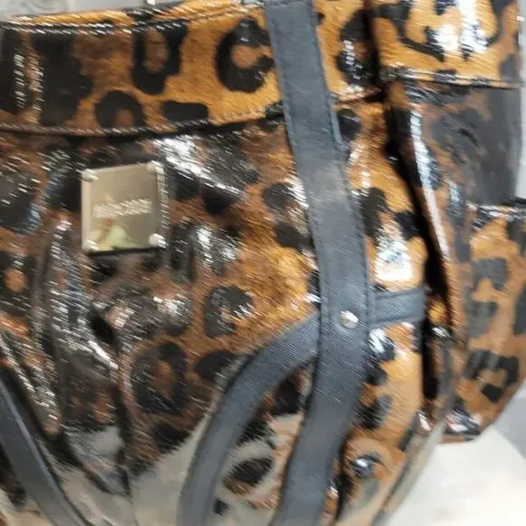 Miche Lisa Demi Shell in Bronze and Black Patent Faux Leather Leopard Print - Picture 3 of 11